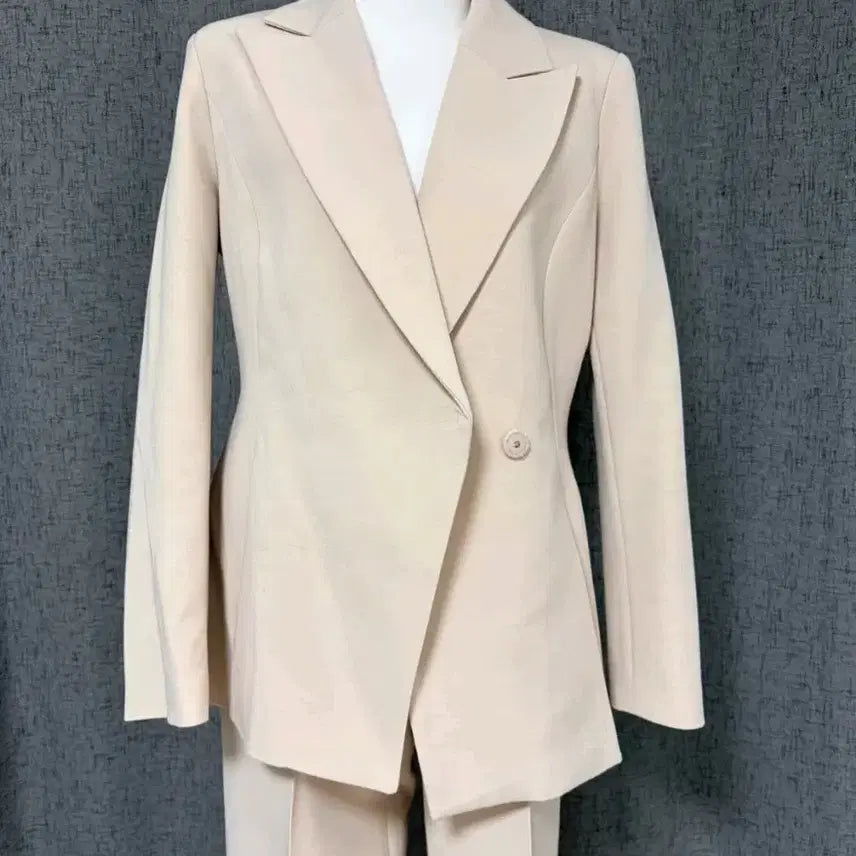 [BUNJANG] Women's Beige Suit Set Jacket + Pants / 베이지색 여성 정장 세트 정장셋업(자켓+바지) 55