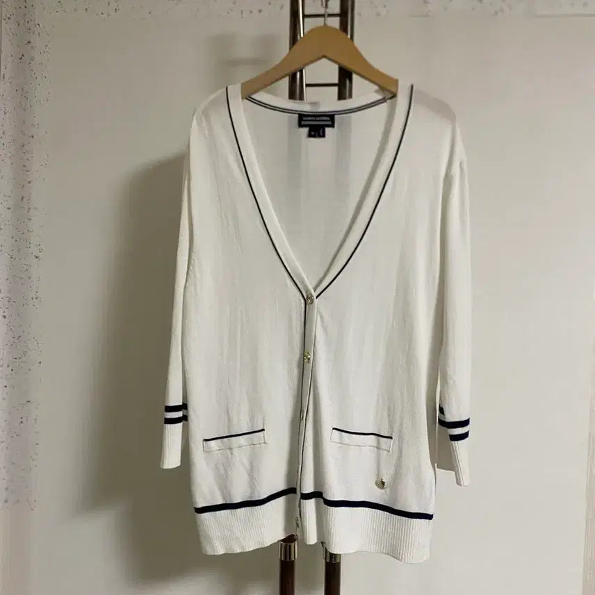[BUNJANG] White Knit Cardigan Size 66 / 화이트 니트가디건 66