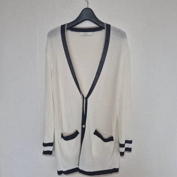 [BUNJANG] DEWL Ivory Color Block Cardigan / DEWL 아이보리 배색 가디건 FREE 듀엘