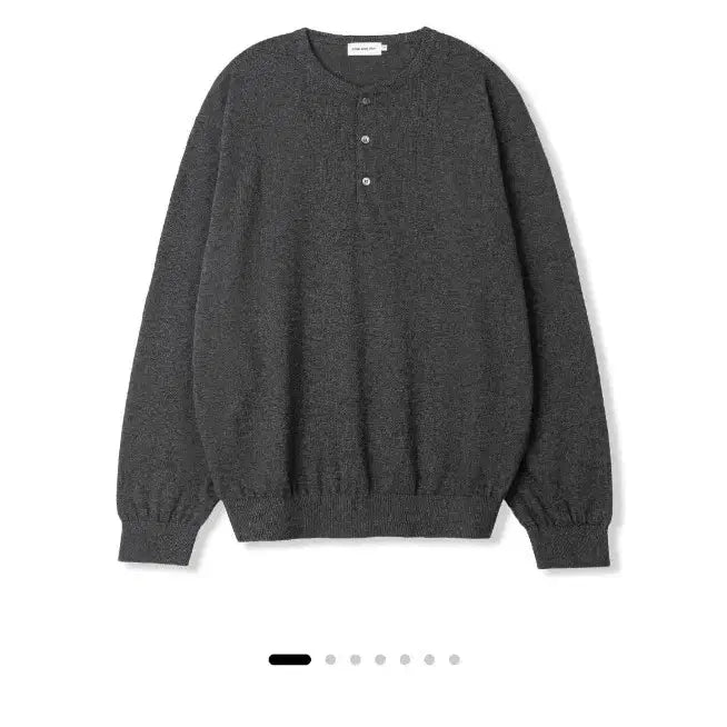 [BUNJANG] Steadyeverywhere Cotton Henley Neck Knit (Dark Grey Melange) / 스테디에브리웨어 코튼 헨리넥 니트 (다크 그레이 멜란지)