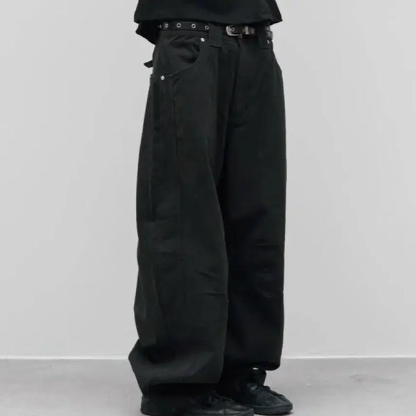 [BUNJANG] 9999 Archive Technical Curved Jeans Black / 9999 아카이브 테크니컬 커브드 진