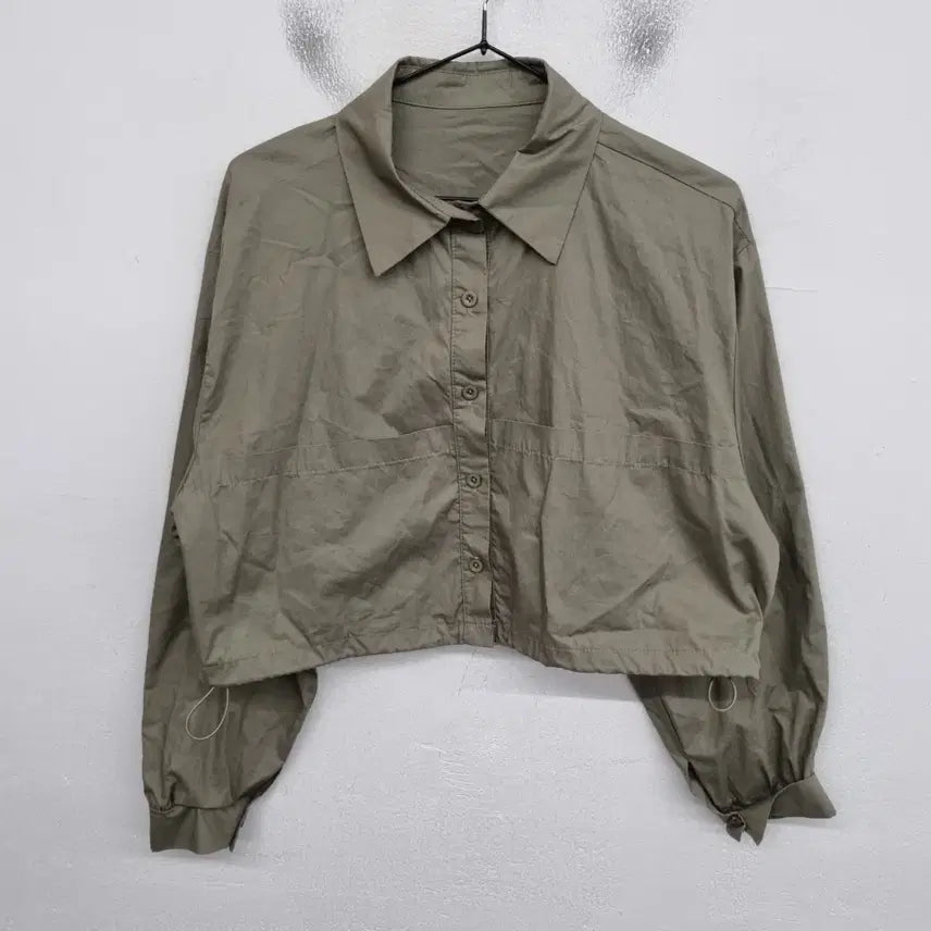 [BUNJANG] Women's Size 66 String Crop Shirt / [여성66 size] 스트링 크롭 셔츠