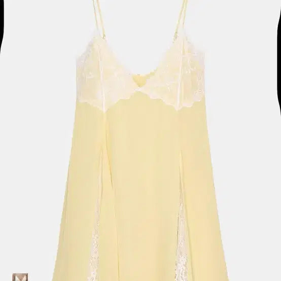 [BUNJANG] Zara Lace Combination Short Dress Lemon M / 자라 레이스 콤비 숏 원피스 레몬