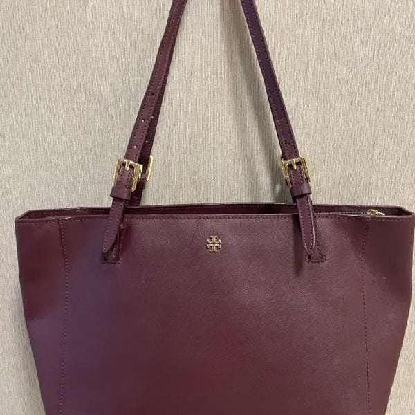 [BUNJANG] Tory Burch Burgundy Leather Tote Bag / 토리버치 버건디 토트백