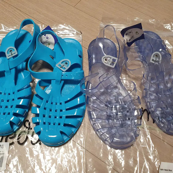[BUNJANG] Meduse Jelly Sandals / (새상품) 메듀즈 젤리샌들 블루230/투명 240mm_여름 샌들 저렴하게 판매해요!