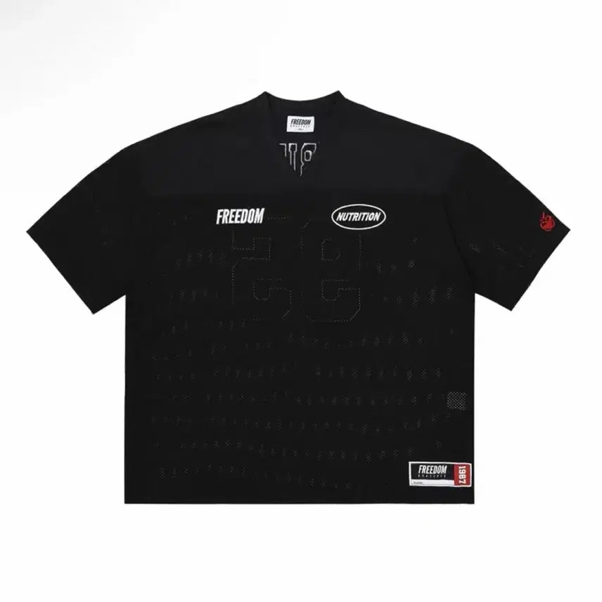 [BUNJANG] Freedom Nutrition Rugby Jersey Black 3XL / [ 3XL ] 프리덤 뉴트리션 럭비 져지 블랙