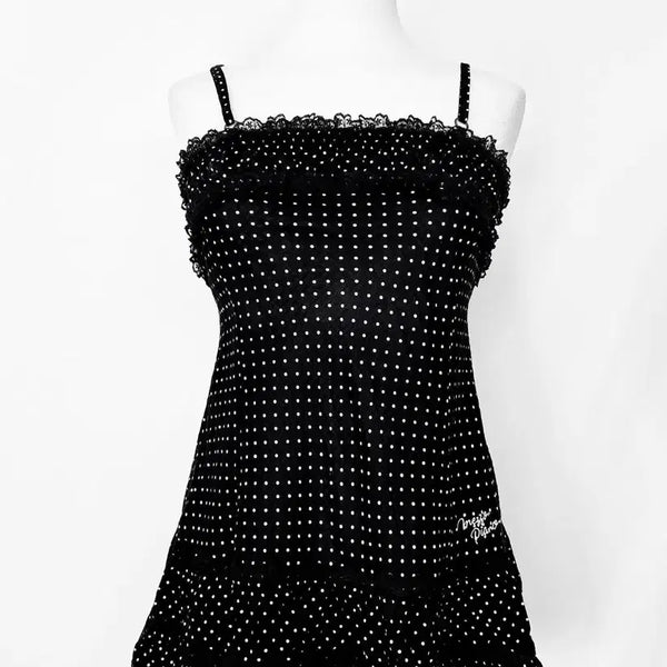 [BUNJANG] Mezzo Piano Dot Pattern Heart Detail Mini Dress / 메조피아노 갸루 코갸루 히메갸루 쿠로갸루 로걀 핀터깔 리즈리사 엑시즈팜 쿠키집 빈티지 원피스