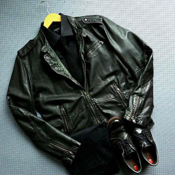 [BUNJANG] Diesel Original Cafe Racer Biker Leather Jacket XL / 디젤 오리지널 카페레이서 라이더 자켓 XL