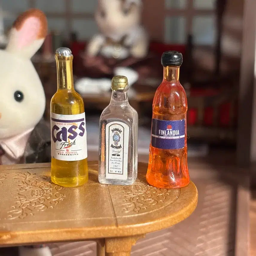[BUNJANG] Miniature Beer & Whiskey Bottle Set (3 Types) / 미니어처 맥주 위스키 술병 3종 세트