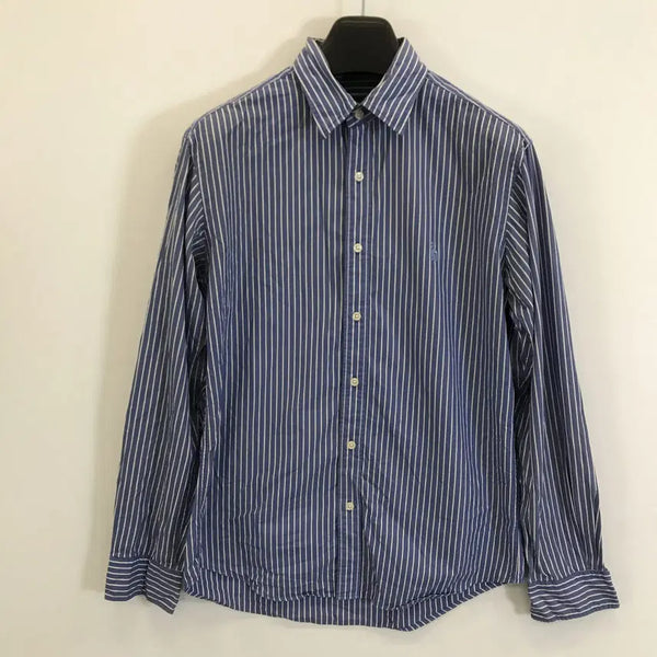[BUNJANG] Hazzys Blue Striped Embroidered Shirt Men's 100 Cotton / 헤지스 블루 스트라이프셔츠 [남성100]