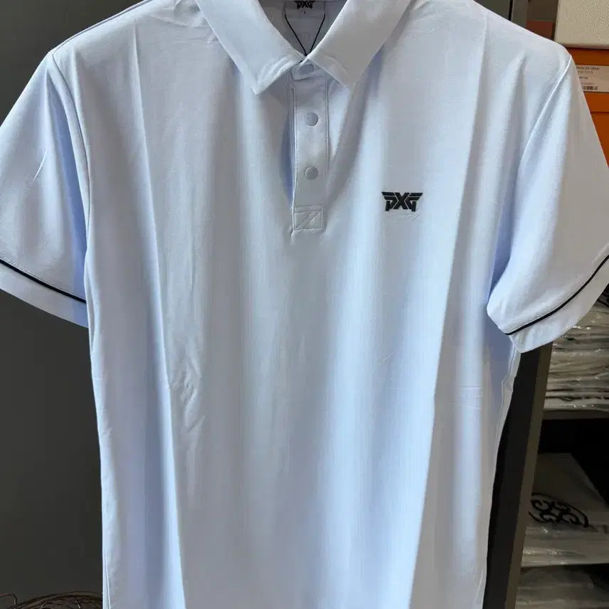 [BUNJANG] Men's Golf Short Sleeve T-Shirt Blue Size L (100) / 남성 골프 반팔티 블루 100사이즈