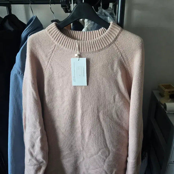[BUNJANG] Thomasmore Lambswool Round Knit Pink / 토마스모어 램스울 라운드 니트