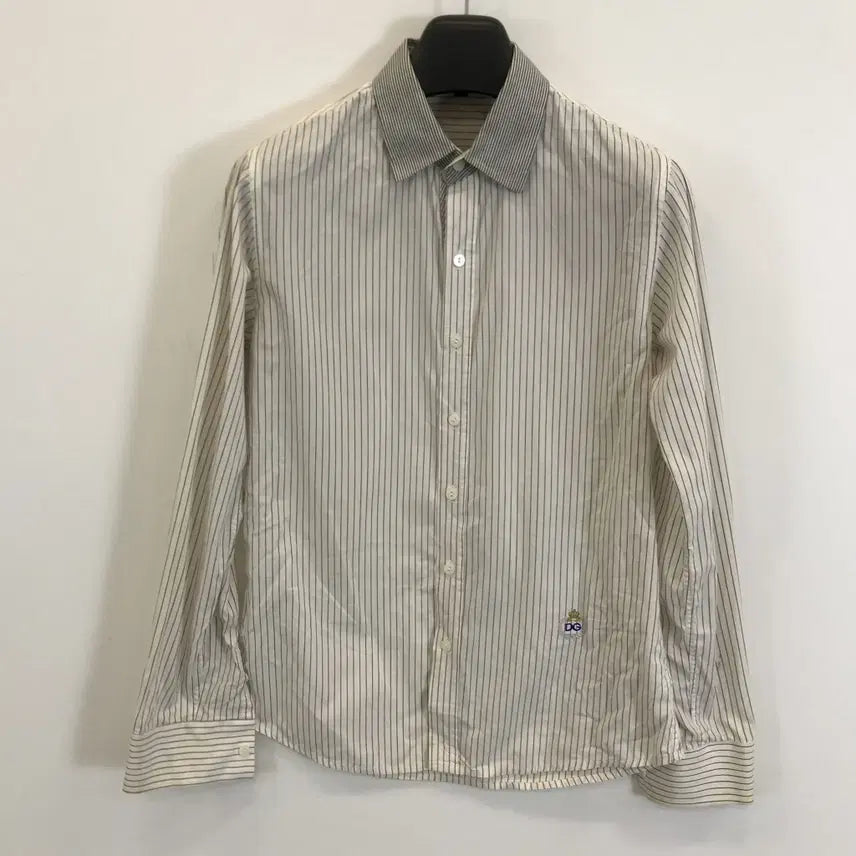 [BUNJANG] Dolce & Gabbana DG Embroidered Logo Stripe Shirt / 돌체앤가바나 DG자수로고 스트라이프셔츠 [48]