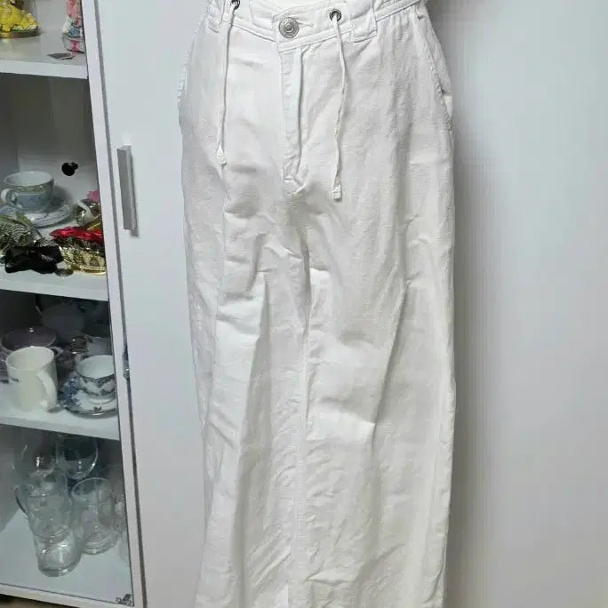 [BUNJANG] Hudson White Denim Wide Leg Pants / Hudson 허드슨 화이트 데님 와이드레그