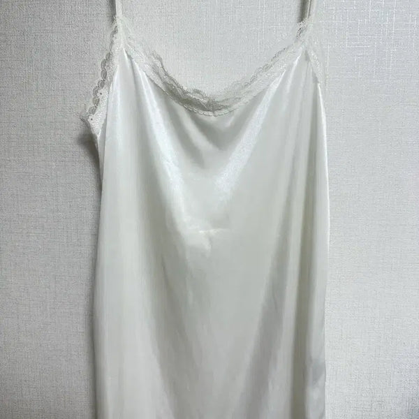 [BUNJANG] Satin Lace Camisole White / 슬립 나시 레이스 새틴 화이트