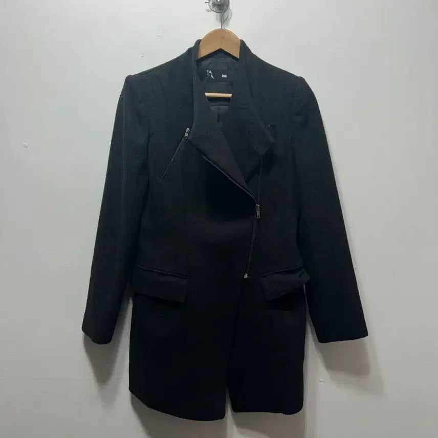[BUNJANG] Black Zipper Design Jacket Coat - Size S / 블랙 지퍼 디자인 자켓 코트 S