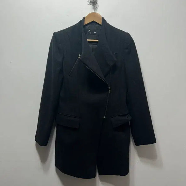 [BUNJANG] Black Zipper Design Jacket Coat - Size S / 블랙 지퍼 디자인 자켓 코트 S
