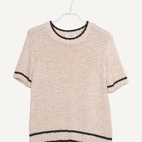 [BUNJANG] YUPPE Cotton Short Sleeve Knit (ONE SIZE) / 엽페 YUPPE 코튼 반팔 니트 ONE SIZE_A552