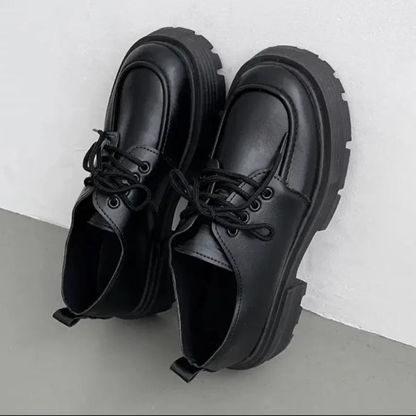 [BUNJANG] Dirrun Oxford Round Platform Loafers / 디룬 옥스퍼드 유광 무광 두가지 라운드 통굽 로퍼 230