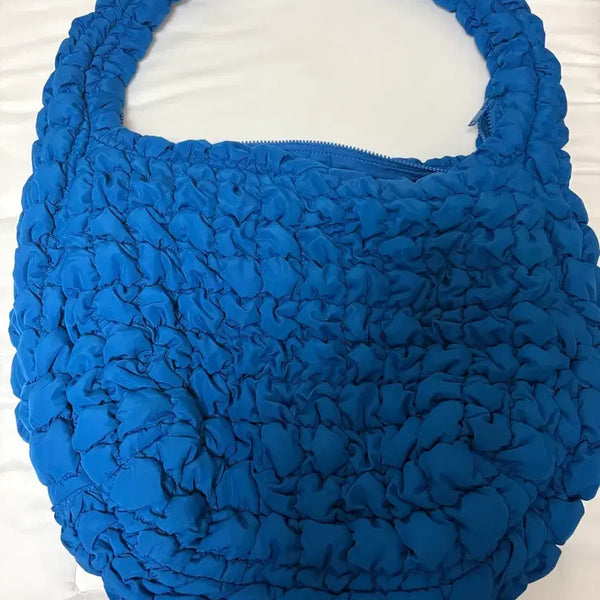 [BUNJANG] COS Oversized Blue Quilted Bag / 코스 오버사이즈 블루 퀼팅백