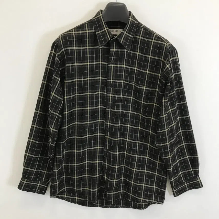 [BUNJANG] Balmain Flannel Checkered Shirt / 발망 BALMAIN 플란넬 체크셔츠 [100]