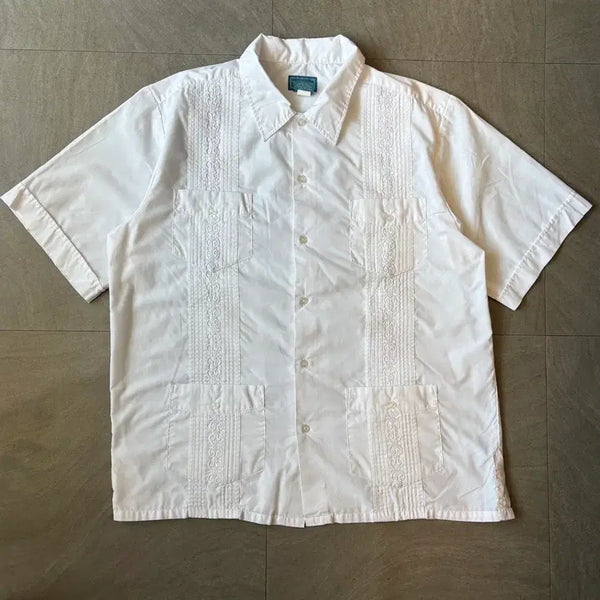 [BUNJANG] Vintage Guayabera White Shirt / 빈티지 구아야베라 화이트 셔츠