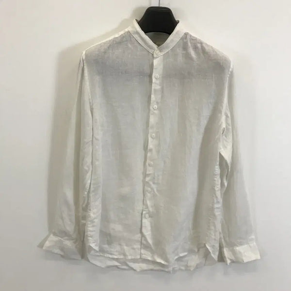 [BUNJANG] TNGT White Linen Henry Neck Shirt Size 100 / TNGT 화이트 헨리넥 린넨셔츠 [100]