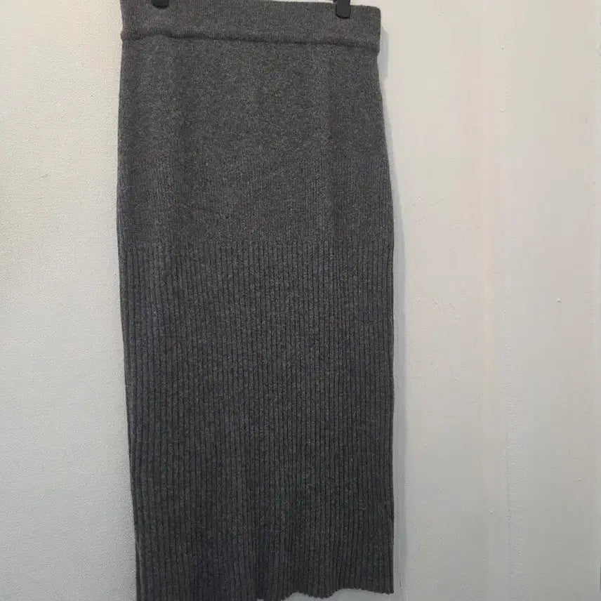 [BUNJANG] Knit Long Skirt - Grey / 니트 롱 스커트 그레이 가58