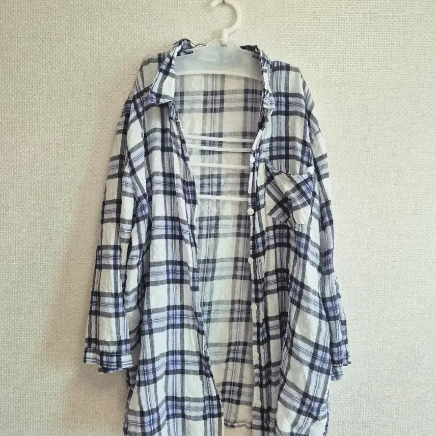 [BUNJANG] Check Pattern Oversized Shirt / 체크 남방