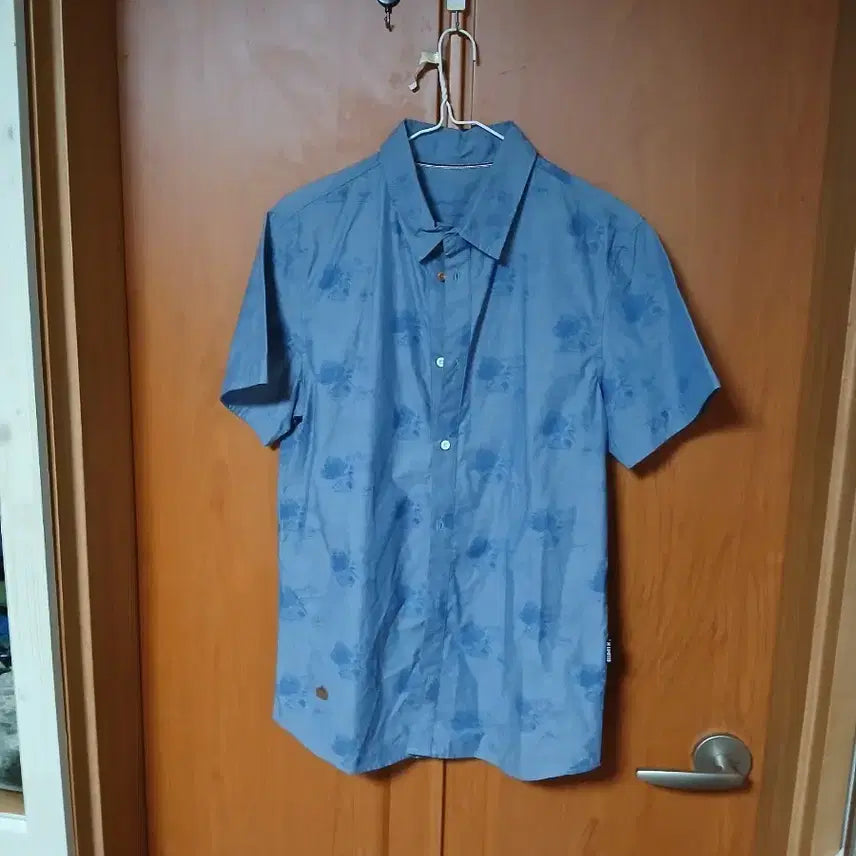 [BUNJANG] Blue Floral Short Sleeve Shirt / 블루 플로럴 반팔 셔츠