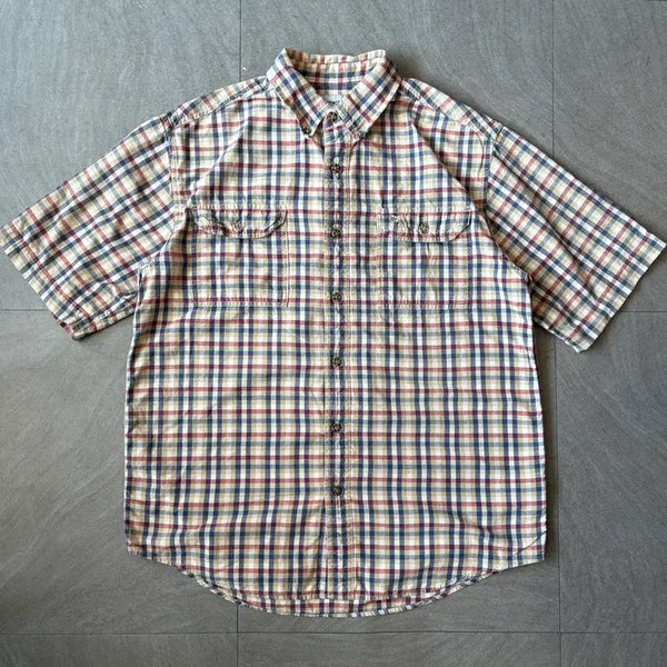 [BUNJANG] Carhartt Original Check Short Sleeve Shirt (Size L) / 칼하트 오리지널 체크 반팔 셔츠