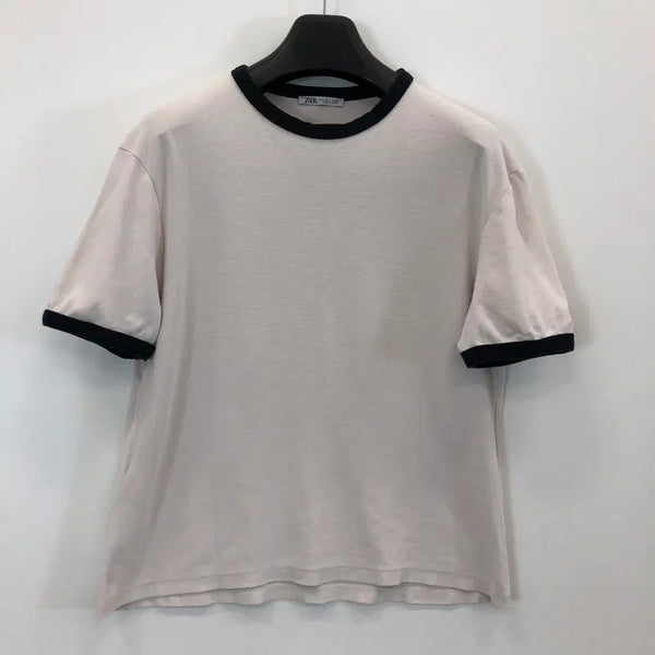 [BUNJANG] Zara Contrast Basic Short Sleeve T-Shirt L / 자라 콘트라스트 베이직 반팔 L