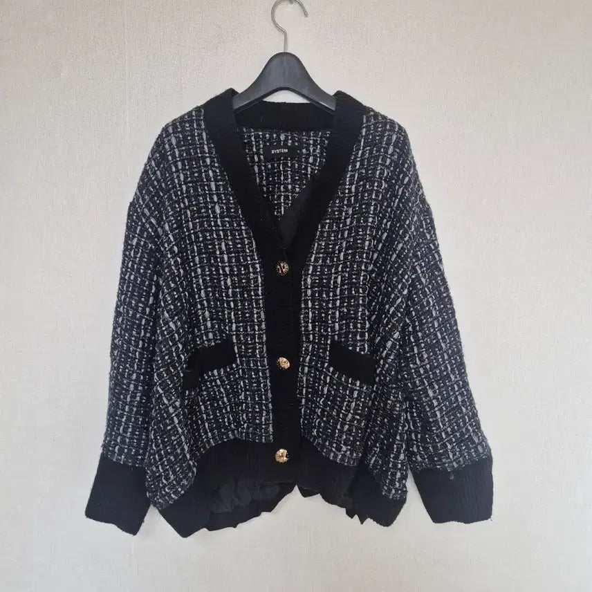 [BUNJANG] System Tweed Cardigan Black / 시스템 트위드 가디건 블랙 SYSTEM 한섬 타임  마인