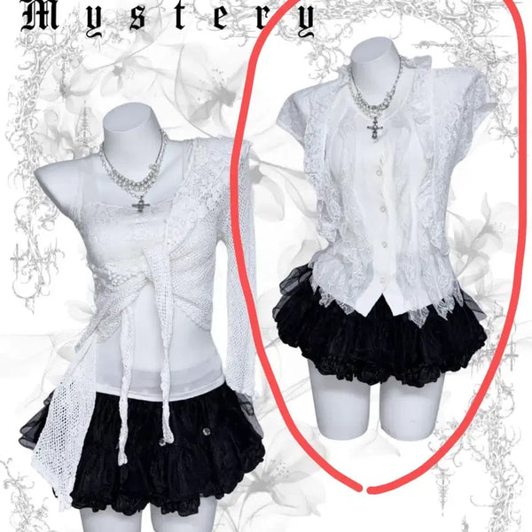[BUNJANG] Meepl Shop Vintage Lace Fairy Romantic Blouse Top / 미플 상점 빈티지 이너 레이스 페어리 로맨틱 달천깔 블라우스 탑