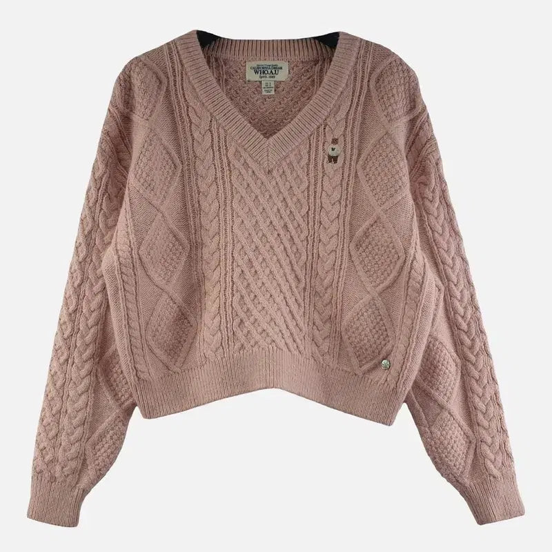 [BUNJANG] Who.A.U Light Pink Knit S N8429 / 후아유 라이트 핑크 여자 니트 S N8429