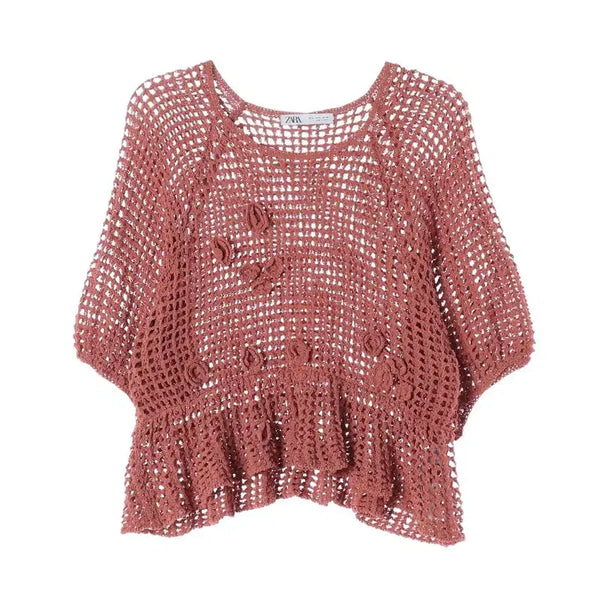 [BUNJANG] ZARA Crochet Knit Top Women's M / ZARA 자라 크로셰 니트/여성M/TTLAXB2004