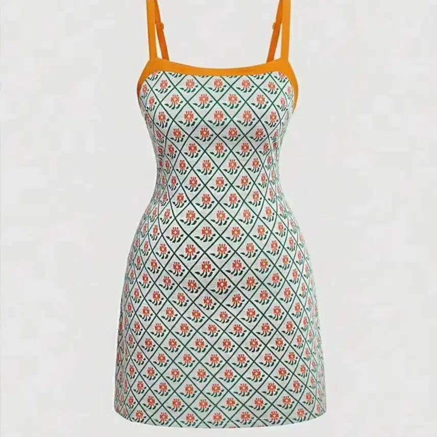 [BUNJANG] Plus Size Floral Sleeveless Mini Dress XL / 새상품 xl 빅사이즈 77 휴양지 꽃무늬 나시 미니 원피스