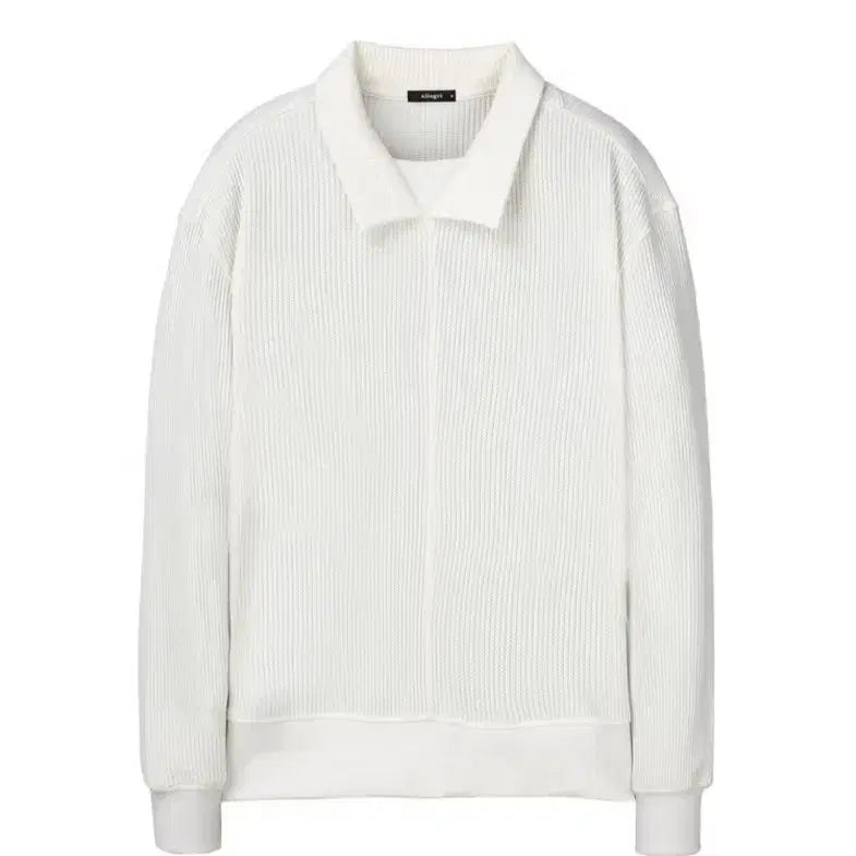 [BUNJANG] Allegri Terry Oversized Long Sleeve Polo Shirt M (105) / [새상품] 알레그리 테리 오버핏 긴팔 카라티셔츠 M(105)