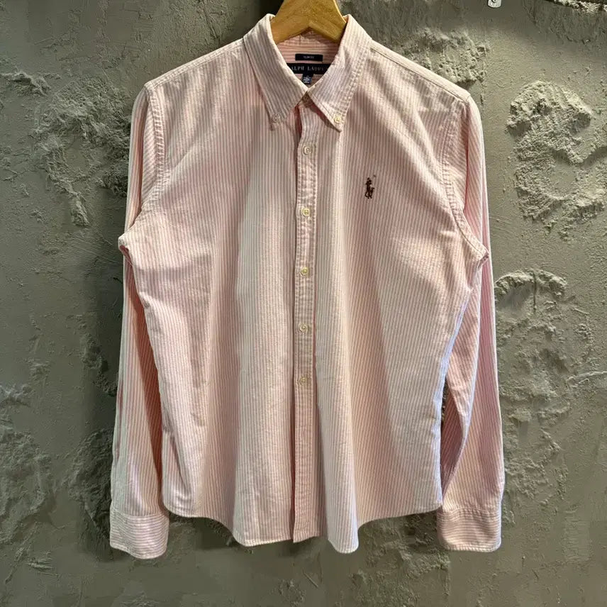 [BUNJANG] Ralph Lauren Striped Oxford Shirt Pink / 10 랄프로렌RALPH LAUREN 스트라이프 셔츠 핑크