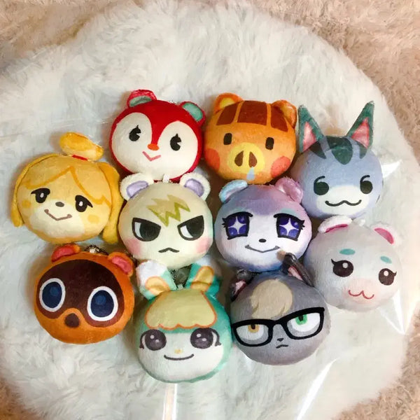 [BUNJANG] Animal Crossing Villager Sound Plush Keychain / 모동숲 주민 뾱뾱이 얼굴 인형 키링