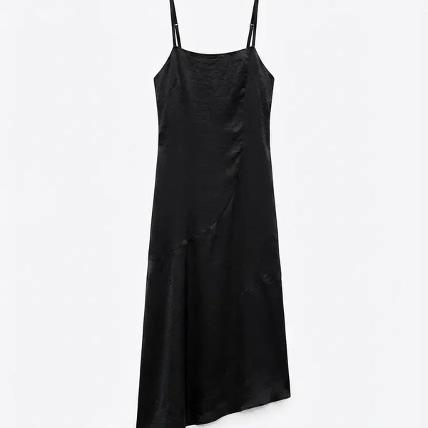 [BUNJANG] RACHEL RACY Black Satin Slip Dress Size 0 / RACHEL RACY 블랙 새틴 슬립 원피스 0사이즈