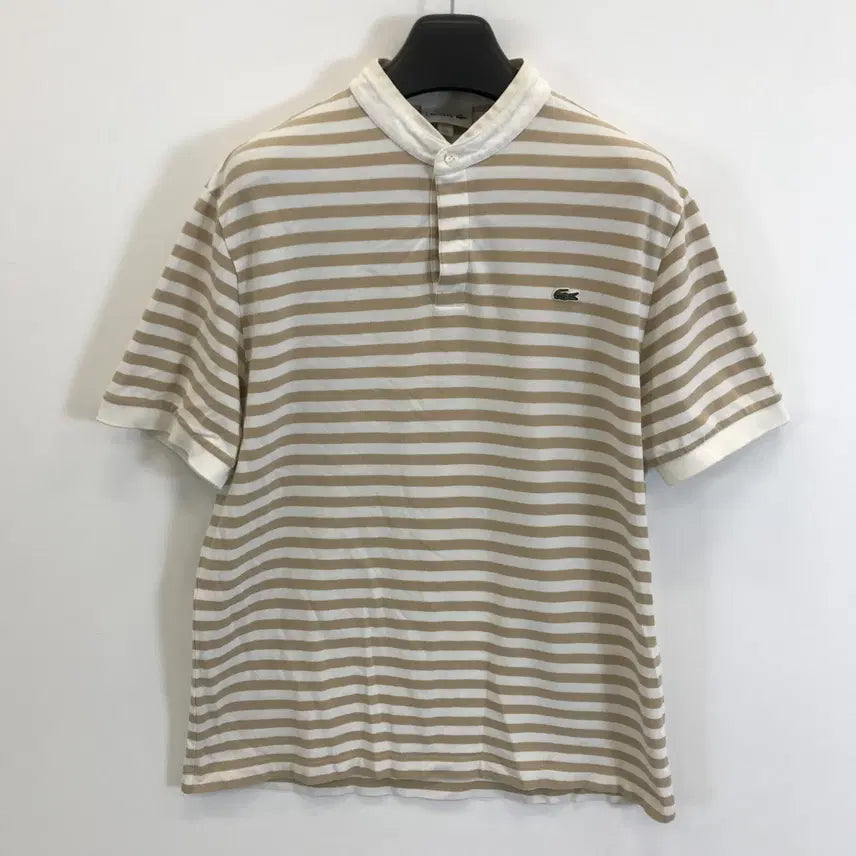 [BUNJANG] Lacoste Henry Neck Striped Polo Shirt (Size 105) / 라코스테 헨리넥 폴로카라티 [국내105]