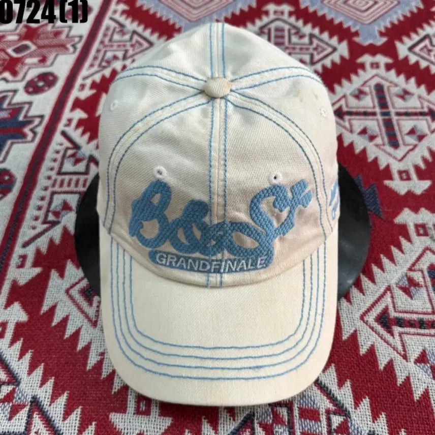 [BUNJANG] Birkenstock Beige Blue Embroidered Ball Cap / 버켄스탁 베이지 블루 자수 볼캡