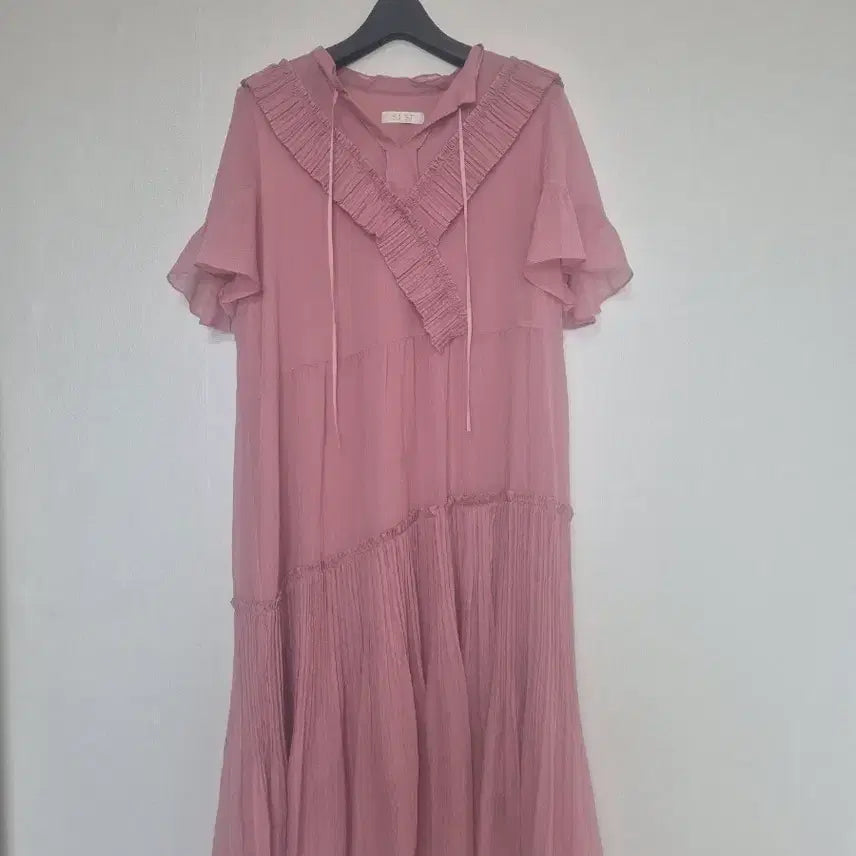 [BUNJANG] SJSJ Pink Pleated Dress Size 88 / 한섬 SJSJ 핑크 플리츠 원피스 88사이즈 시스템