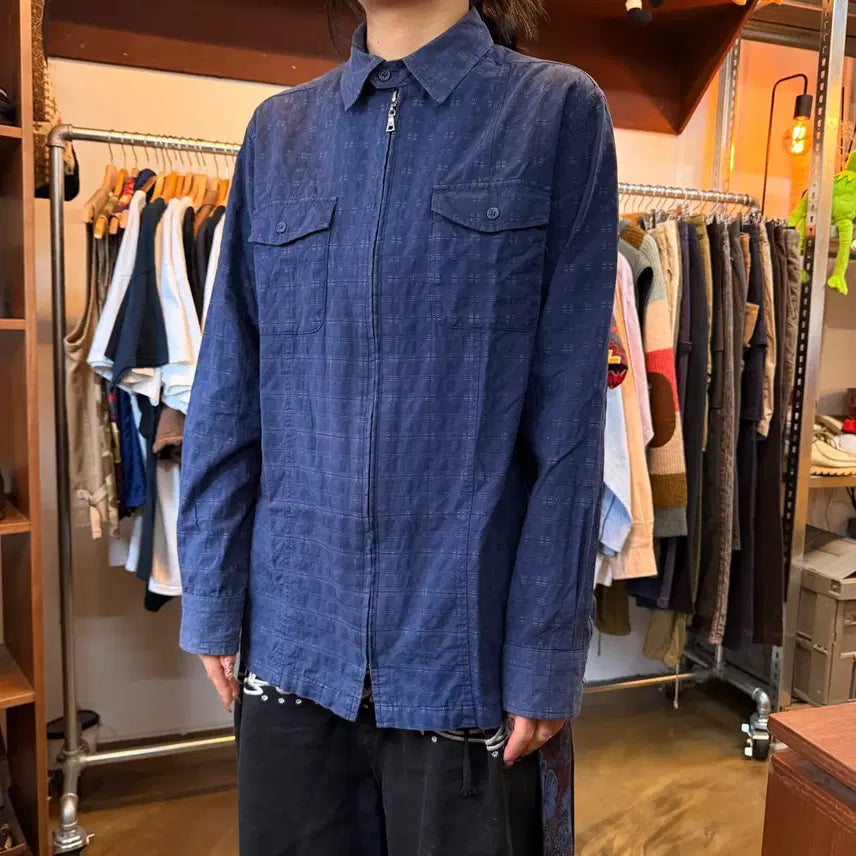[BUNJANG] MENS BA-TSU Ethnic Pattern Zip-Up Shirt / MENS BA-TSU 에스닉 패턴 집업 셔츠
