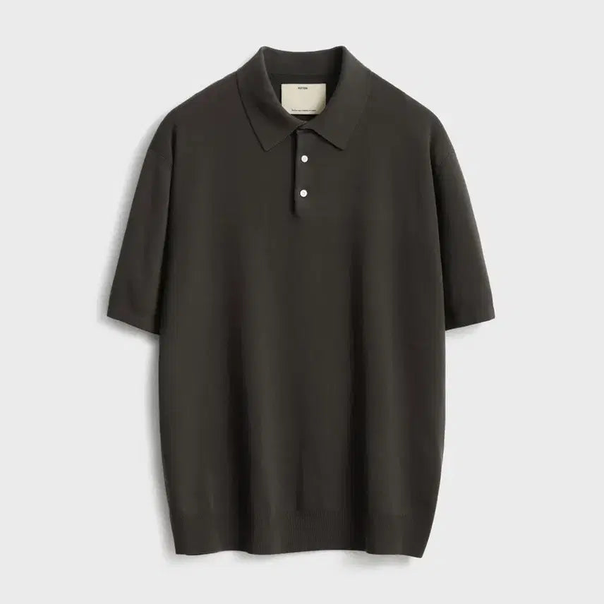 [BUNJANG] Pottery Linen-like Comfort Polo Knit Brown / 포터리 린넨라이크 컴포트 폴로 니트 브라운 100