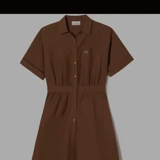 [BUNJANG] Lacoste Women's Half-Sleeve Linen Cotton Blend Polo Shirt Dress Slim Fit / 라코스테 원피스 반팔 린넨 셔츠 코튼 폴로 슬림핏
