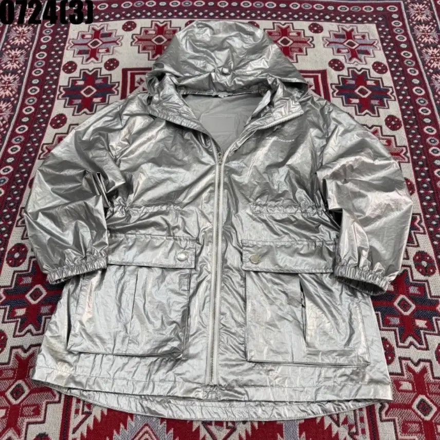 [BUNJANG] Marc Jacobs Silver Metallic Hooded Parka Jumper / 마크 제이콥스 실버 메탈릭 후드 야상점퍼