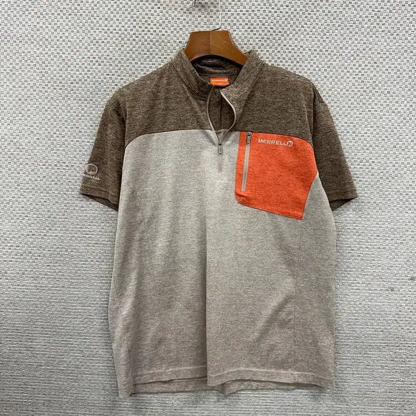[BUNJANG] Merrell Half-Zip Short Sleeve T-Shirt / 머렐 등산 반집업 반팔티 100 D09788