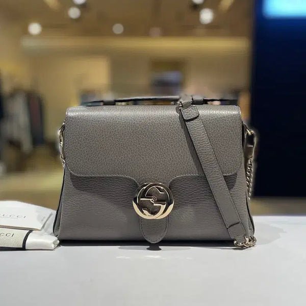 [BUNJANG] Gucci GG Interlocking Grey Shoulder Bag 510302 / 구찌 GG 인터로킹 그레이 숄더백 510302